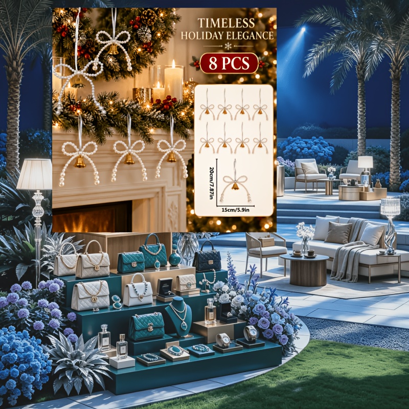 TEMU Set di Natale Premium 2026] 8 Pezzi Eleganti Ornamenti da Appendere con e di - Adatti per Alberi di Natale e Decorazioni per la Casa. Simpatiche