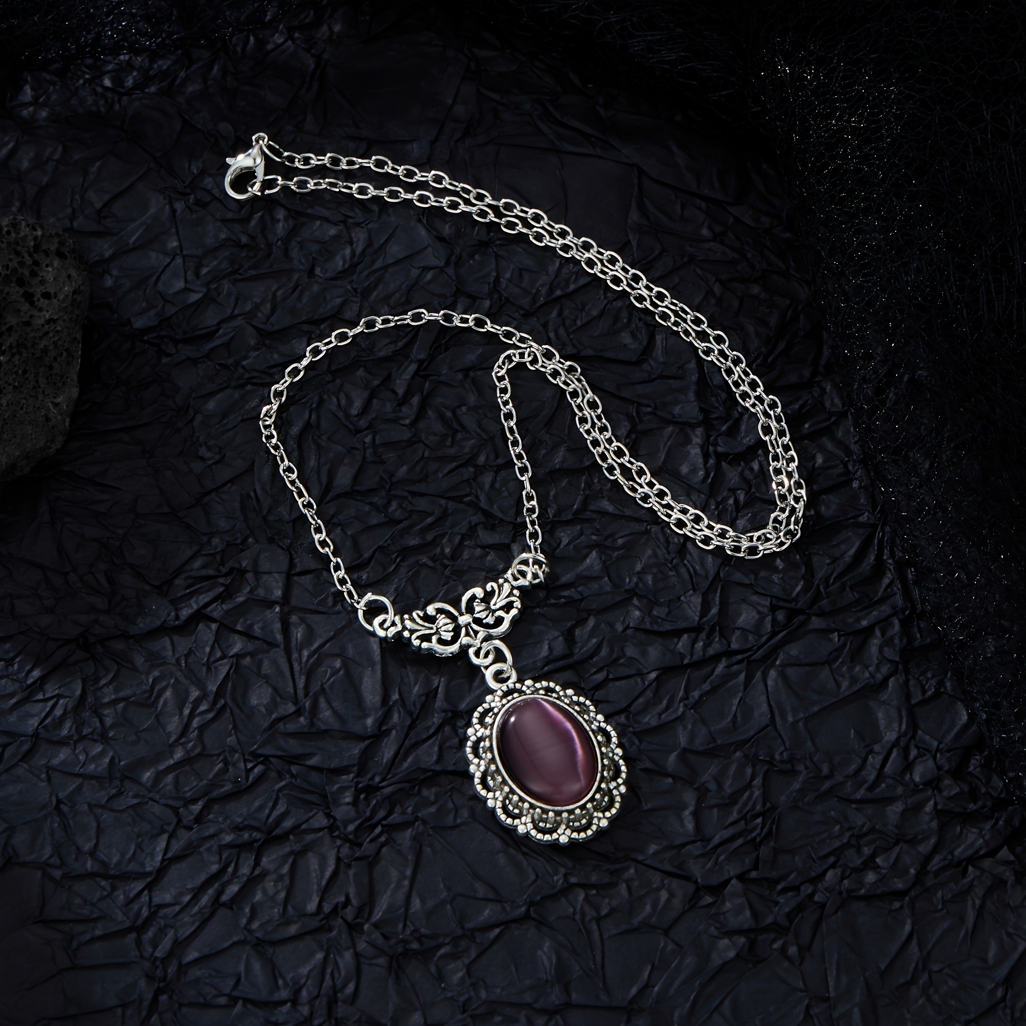 TEMU Collar con colgante de incrustación de murciélago vampiro de estilo gótico, , con circonio sintético, adecuado para joyas que se llevan en