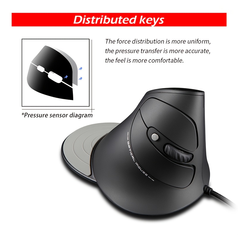 Wired Gaming Mouse with Wrist Support, 3200 DPI 6-Button Ergonomic Mouse for Laptop/Desktop