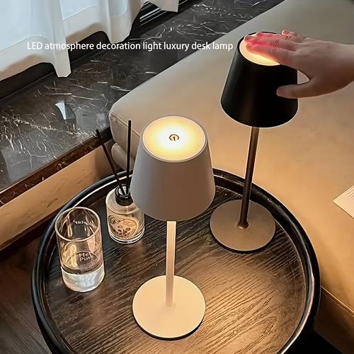 modern rechargeable led desk lamp detachable touch control night light portable rechargeable 1200mah battery dimmable touch control night light for bedroom and dining atmosphere bedside lamp couple dinner bedroom dining room