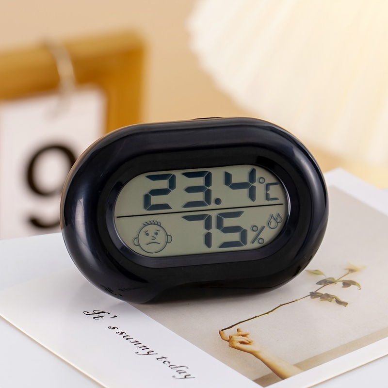 Image of A Pack Of 1/2 Hygrometers With An Lcd Display, Switchable Between And , Equipped With Magnets And A Stand, Suitable For Indoor Use, Greenhouses, , And Offices