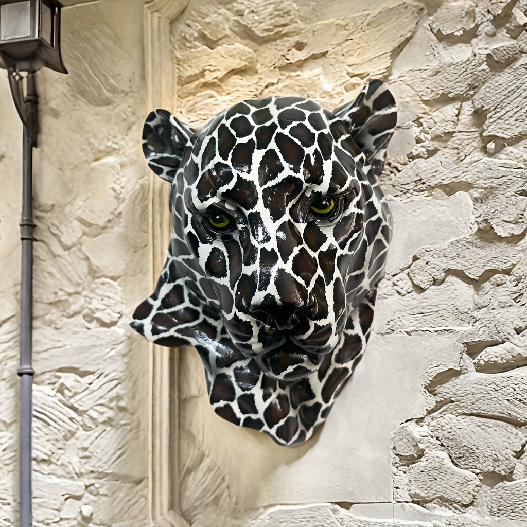 

Stunning Leopard Head Wall Art - Resin Animal Sculpture For Living Room, Bedroom, Office Decor - Halloween & Christmas