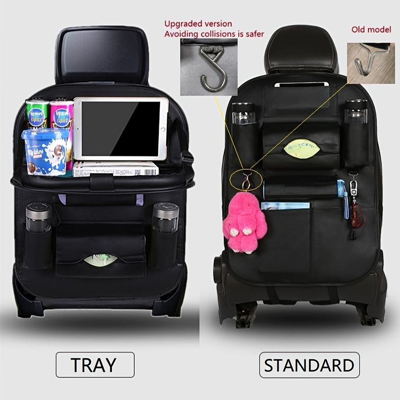 Car Rear Seat Storage Bag, Seat Back Storage Bag, Protective Pad, Tissue Box, Cup Holder, Laptop Desk, Car Meal Plate Stand