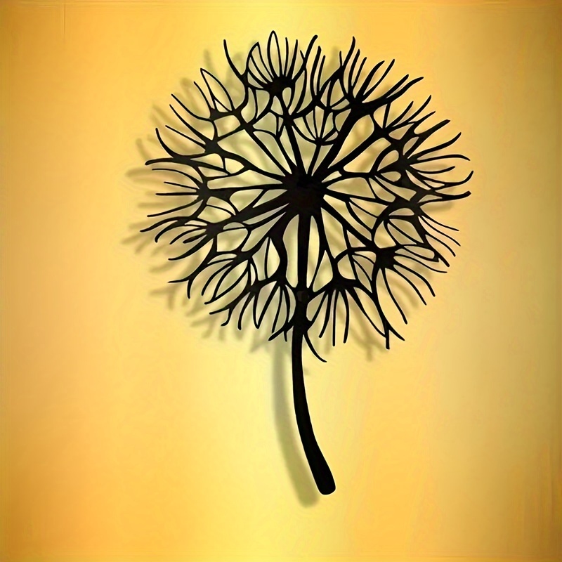 Image of 1pc Of Trendy Dandelion Metal Wall Decoration With A Contemporary Cut-out Design, Perfect For The Living Room, Bedroom, Balcony, Kitchen, And More - A For Housewarming Presents And Home Decoration