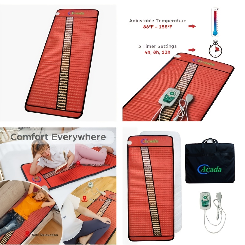     heating pad large size electric heating pad for full body deep warming   massage relaxation mat   auto shut off function adjustable timer temperature Product details 1