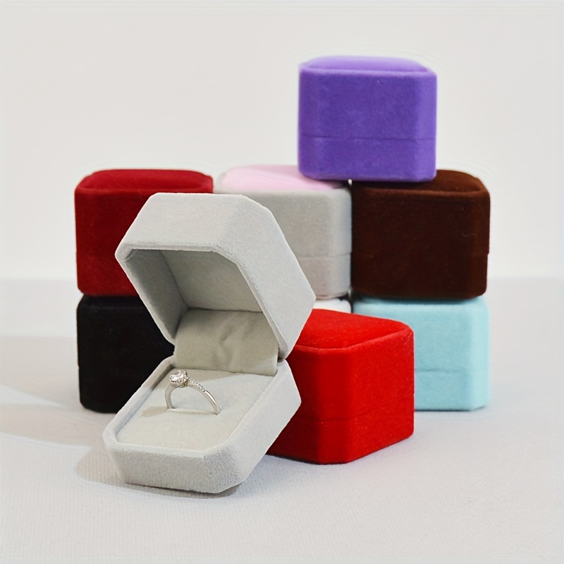 

Luxurious Velvet Ring Box With Cufflink Compartment - Classic Rectangular Jewelry Storage Case For Rings, Earrings & Necklaces