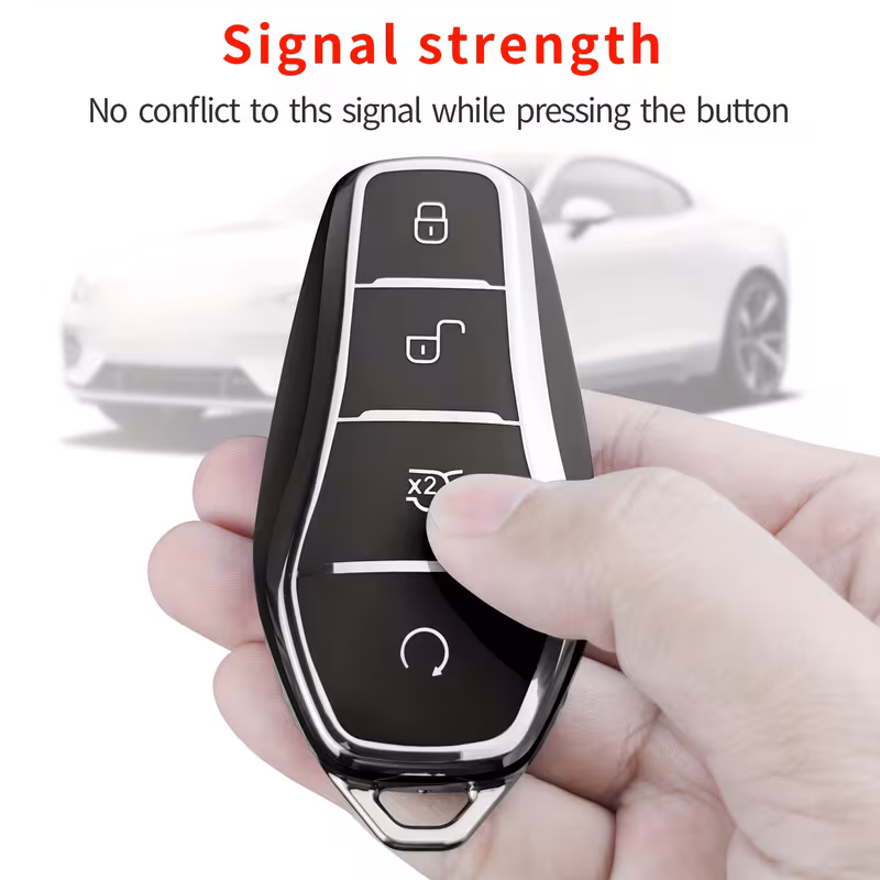 tpu key case shell for byd 3 song qin han ev tang 2018 2022 byd key protection additions 4 button remote control car key chain with key chain designs Product details 3
