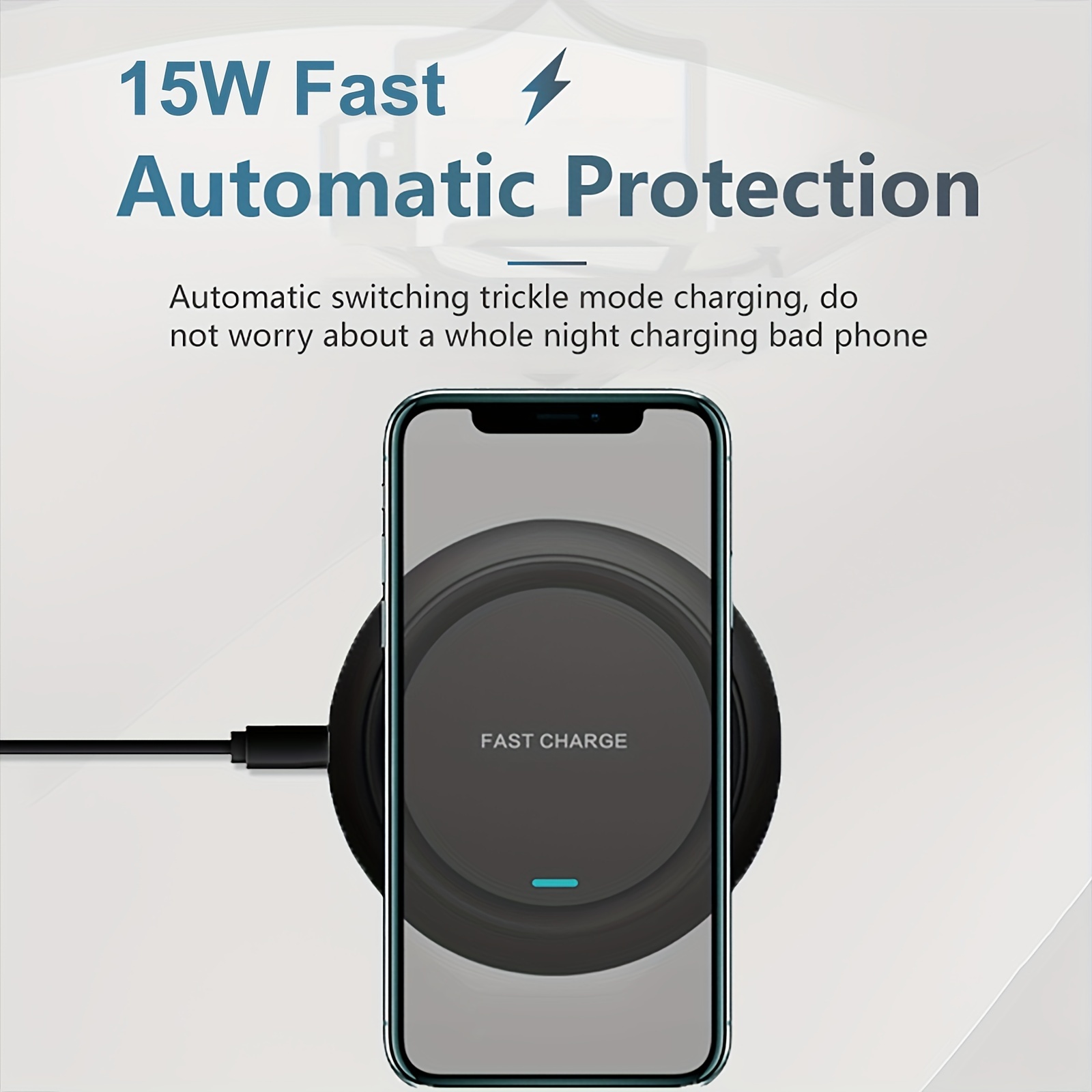 

15w Charging Pad, With Usb Cable, Thinner Than You See, For Iphone 15/14/13/12/11 Pro/pro Max, For Samsung Galaxys23/s22/s21/s20/s10, For Android Phone