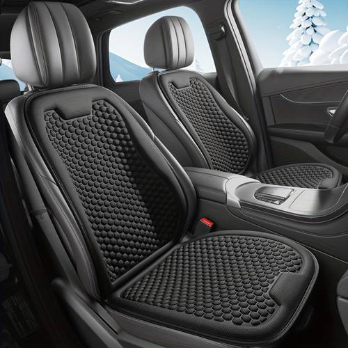 2pcs fiber fabric car seat cushions instant cooling for 2x non slip base pad fits front seats compatible with most car