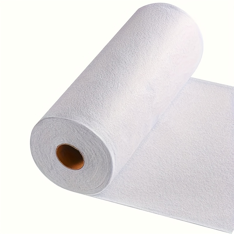 1 Roll Of White Polyester Terrycloth Interfacing, 200m² 12in×10y, Medium Weight Single-sided Iron-on Fabric For Sewing, Crafts, And Home Decor Quilting