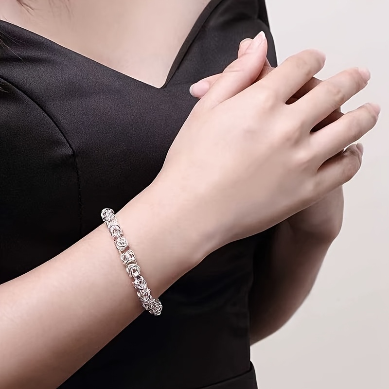 925 Silver Byzantine Chain Bracelet - Elegant and Durable