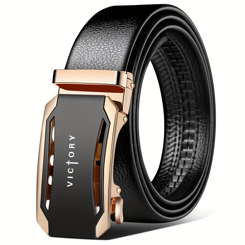 VICTORY Pattern Men's Automatic Buckle Belt, Trendy & Versatile