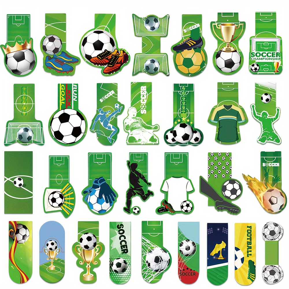 E-shop 30 Stück Fußball Lesezeichen Buchmarke Buch Seite Buch Anmerkung Student Kreatives Geschenk Dekoration Seite Marker Papier Lesezeichen