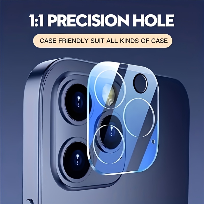 2pcs 9H Tempered Glass Camera Lens Protector for iPhone 16/15 Pro Max & 14 Pro/13/12/11 - Ultra-Clear, Scratch-Resistant, Bubble-Free, Case-Compatible
