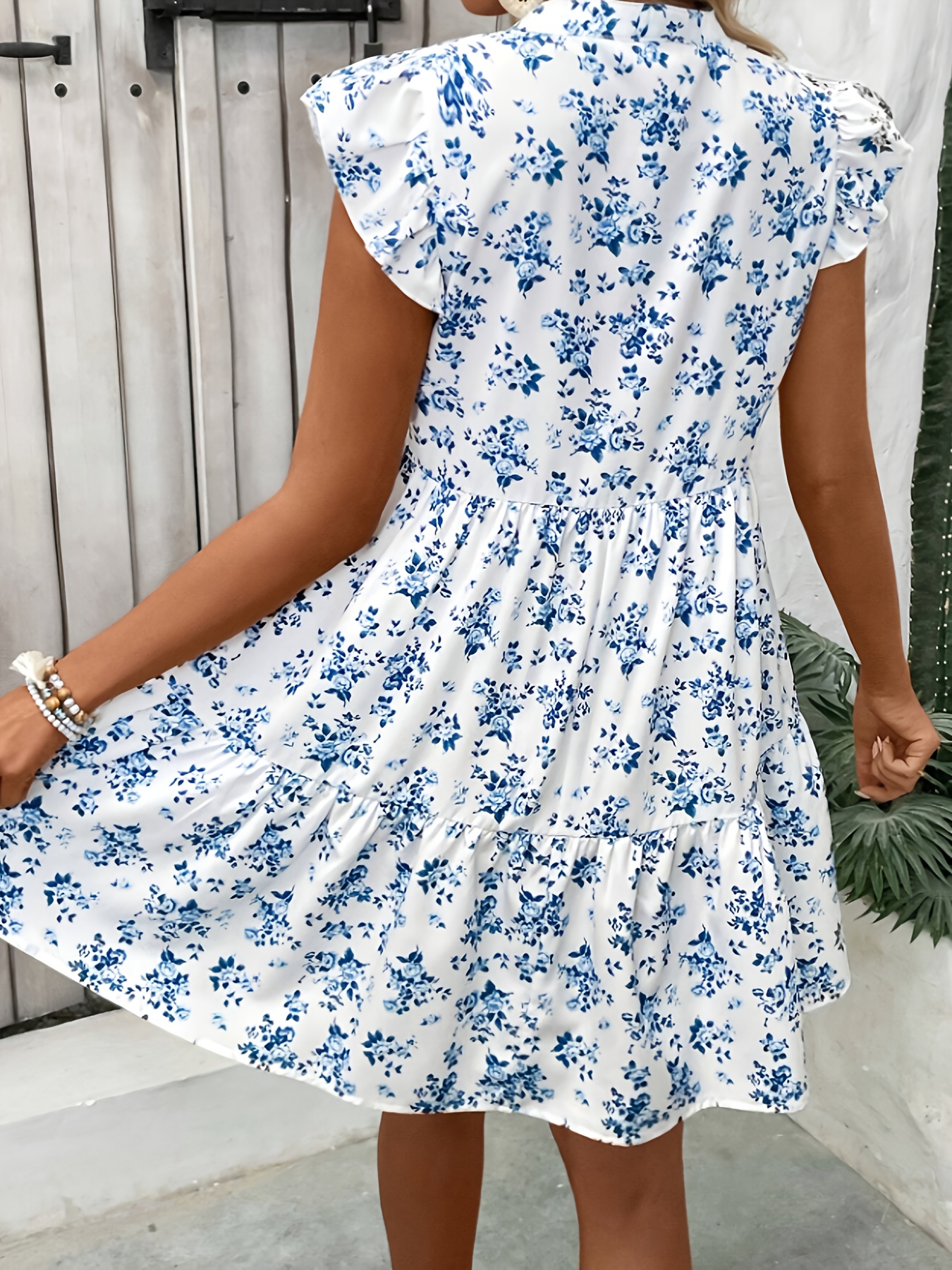 womens retro style printed simple casual dress Temu Hungary