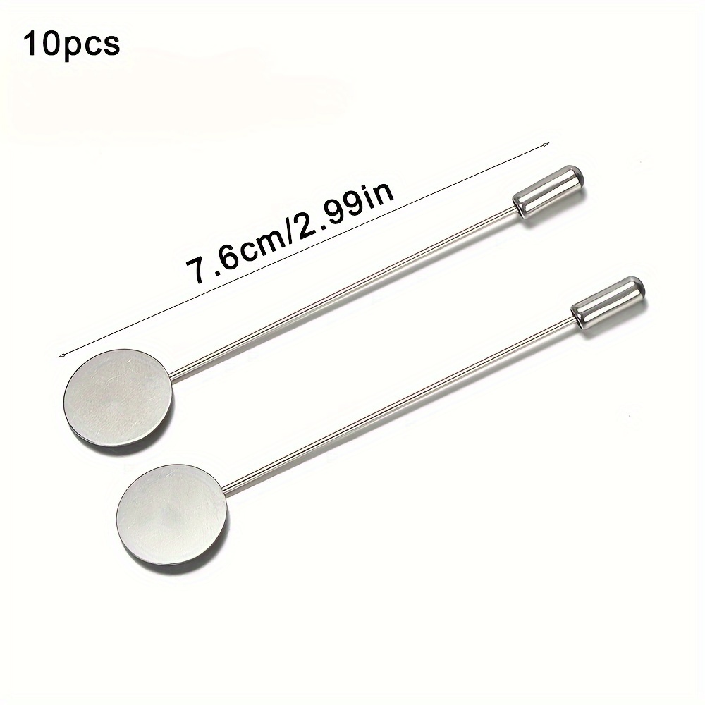TEMU 10 unidades de pasadores de corbata con alfileres para manualidades, componentes de broche de aleación de aluminio.