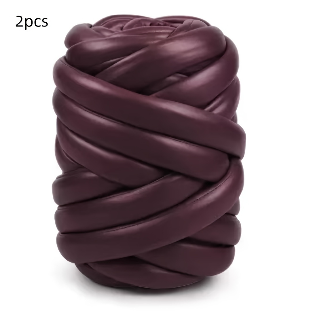 TEMU 2 Skeins, 500g Total, Yarn, Using Thick And Wide Leather Strip Cross-weaving / Knotting Process