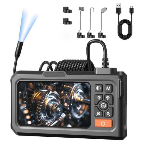 item picture endoscope camera with light ip 67 borescope with 8 adjustable led lights hd 1080p endoscope camera semi rigid cord gifts for and gadgets automotive inspection mechanical inspection portable camera lightweight design