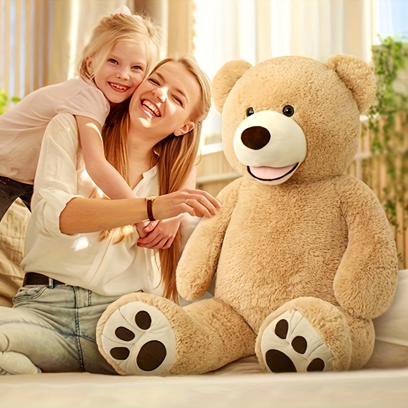 

Teddy Bear 130cm, Xxl Large Plush Stuffed Bear Animal Soft Big, Cute Birthday Gifts For Kids Girls Boys Women Party Decorations (light Brown) Christmas Halloween Gifts