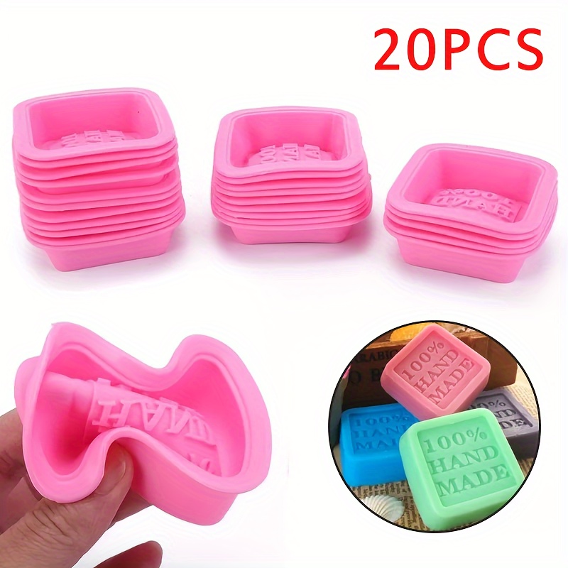 

5/10/20pcs Cute Craft Art Square Silicone Oven Handmade Soap Molds Diy Soap Mold Color Random Decorating Tool