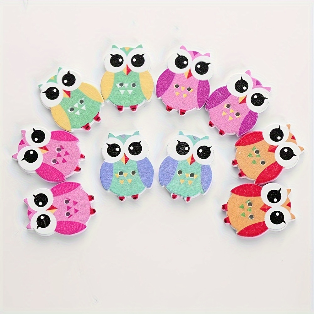 

50pcs Wooden Buttons 2 Holes Owl Wooden Sewing Buttons Diy Wooden Buttons For Scrapbooking And Crafting Decorations
