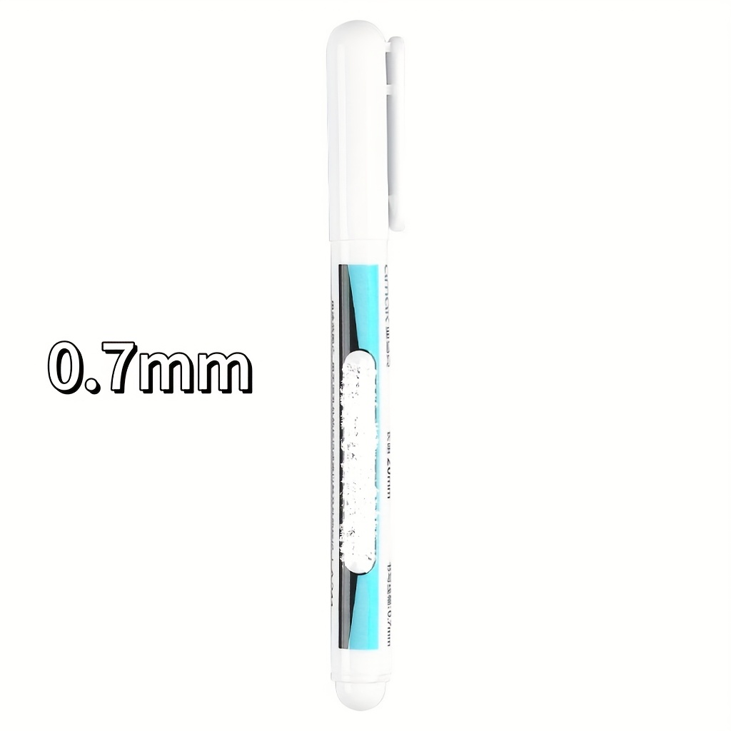 TEMU 5pcs White Medium Size Marker Pens, Quick Drying, Waterproof, Nontoxic, Suitable For Plastic, Crafts, Glass, Faux Leather, Wood, Metal - Very