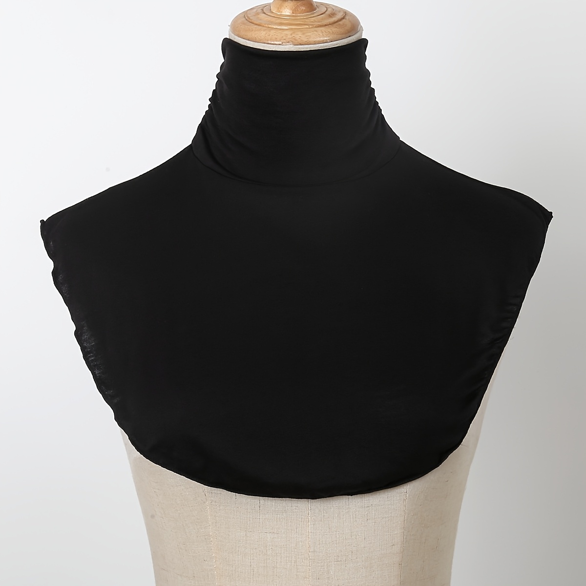 TEMU 1pc Pleated Neck Warmer Scarf, Soft And Comfortable Polyester Fake Collar, Suitable For Outdoor Wear