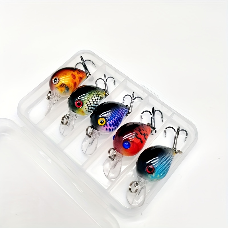 

5pcs Mini Crankbait, Long Casting Hard Bait With Treble Hook, Outdoor Fishing Tackle