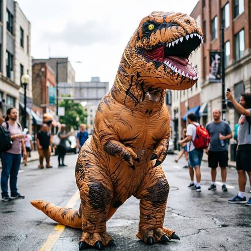 halloween and christmas adult inflatable t rex mascot standing dinosaur inflatable outfit fun inflatable animal party series prop 1pc without battery