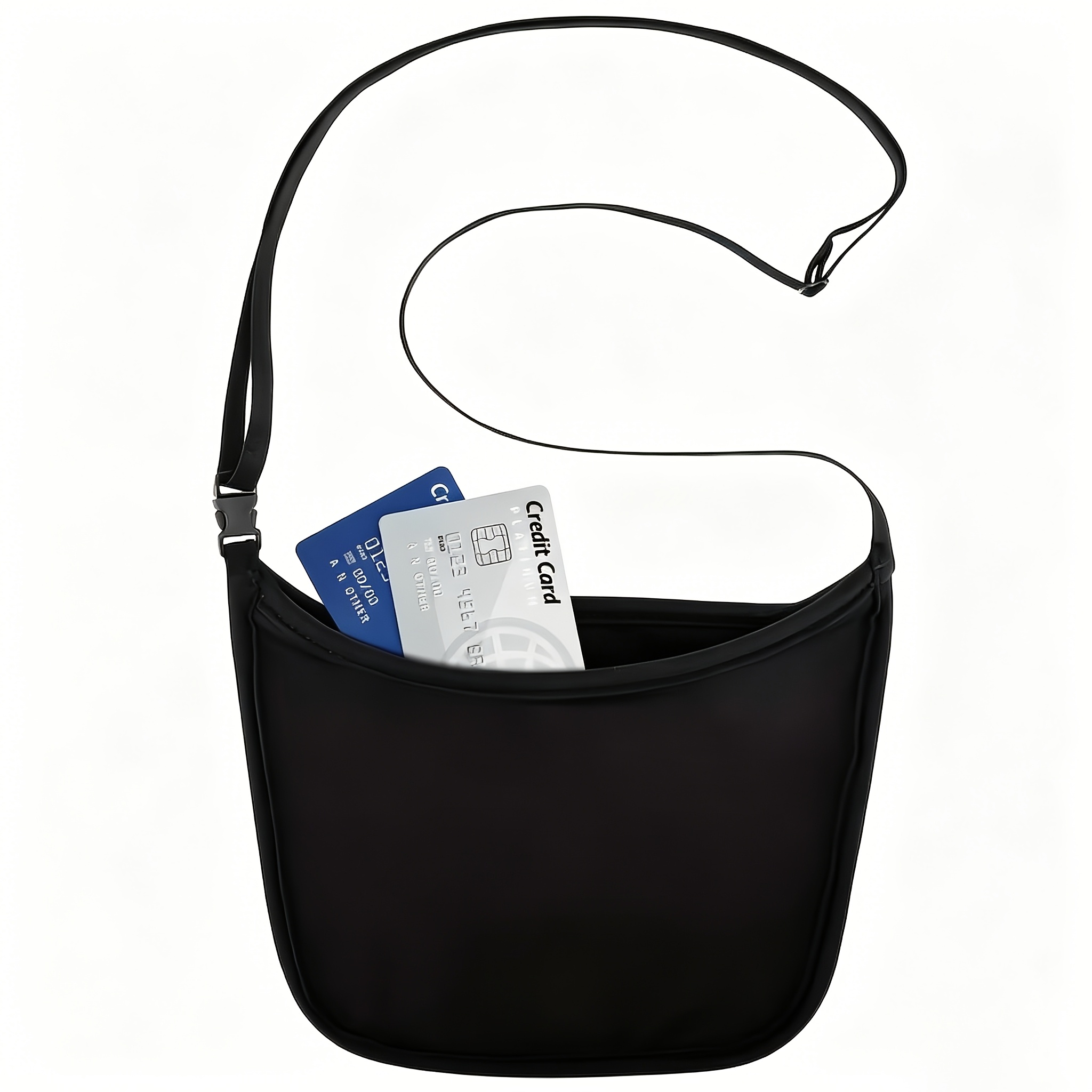 TEMU Black Minimalist Solid-color Crossbody Bag, Adjustable Elastic Shoulder Strap Casual Single-shoulder Bag, Lightweight Zipper Underarm Bag,