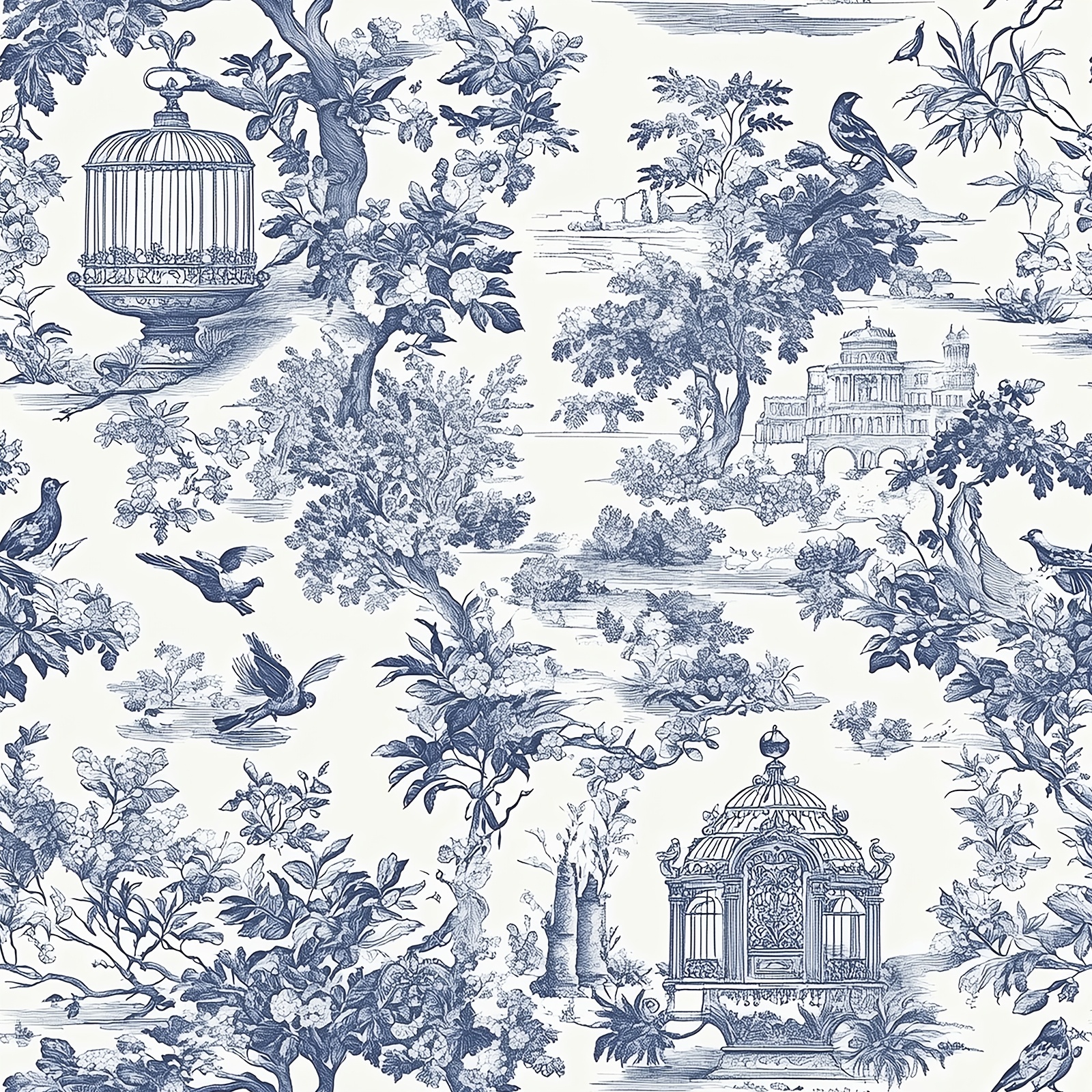 1 roll   floral birdcage vinyl self   wallpaper peel and stick waterproof removable   for kitchen bedroom living room bathroom decor
