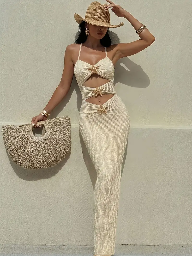 cream colored beach dress Beachy Maxi Dress