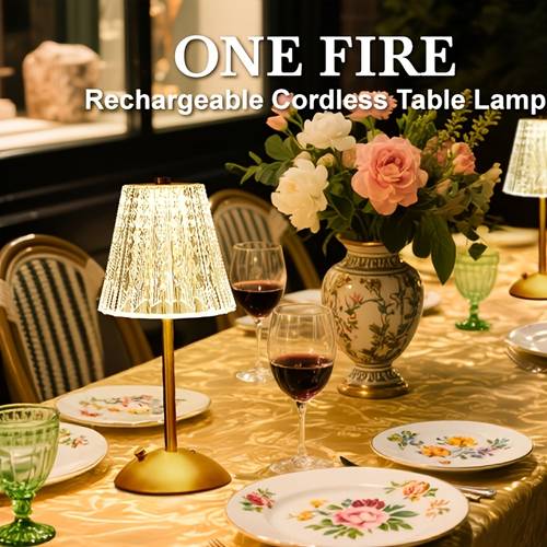 portable crystal lamp home dining table restaurant atmosphere lamp 3 color adjustable led touch control with retro style