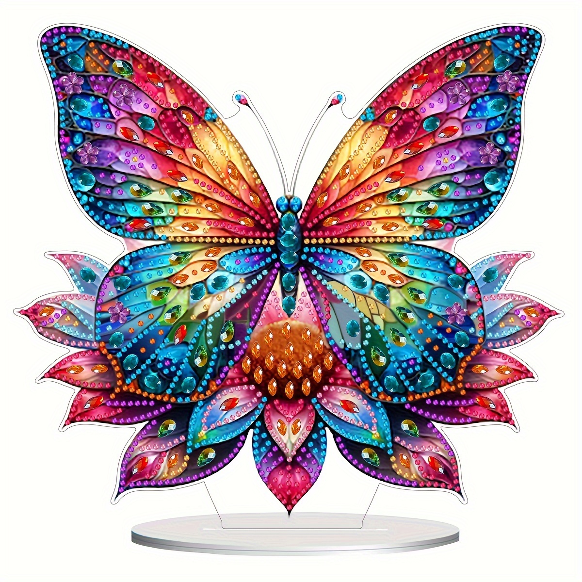 

5d Diamond Painting Butterfly Kit For Adults - Acrylic Diy Double-sided Diamond Art Desk Ornament, Special Gem Mosaic Craft For Bedroom Table Decor, Gift Box Included