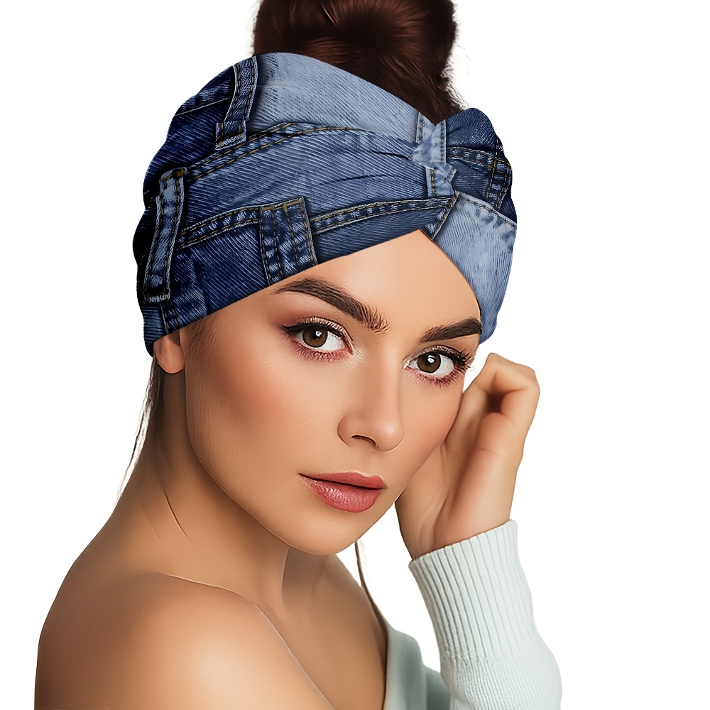 TEMU 1pc Women's And Men's Headband, Texture Pattern Fashion Lightweight Headband, Sports Headband, Knotted Design, Wide Soft Fashion Headband -