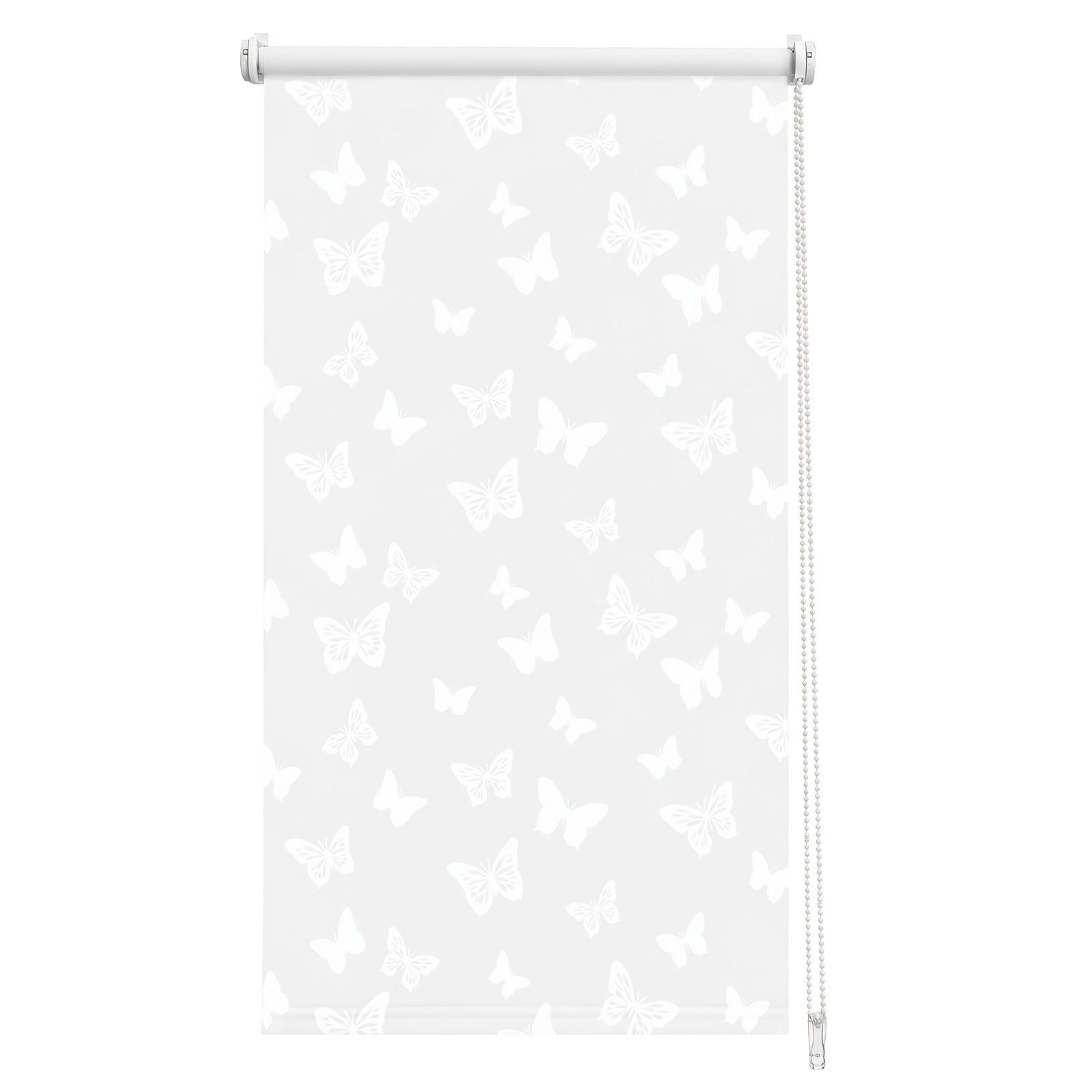 TEMU Sekey Light-transmitting No-drill Side-pull Roller Blind, Beige Flower, White Leaf, White , On White, Privacy And Sun Protection, Wall/ceiling