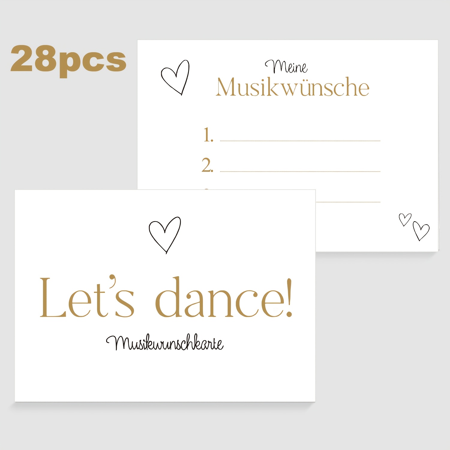 Image of 28pcs Music Wish Cards, Wedding Music Wish Cards, Perfect For Requesting Songs At Your Wedding Celebration, Party, Birthday, New Year's Eve, Or Other Grand Celebrations 4.3x2.9inch