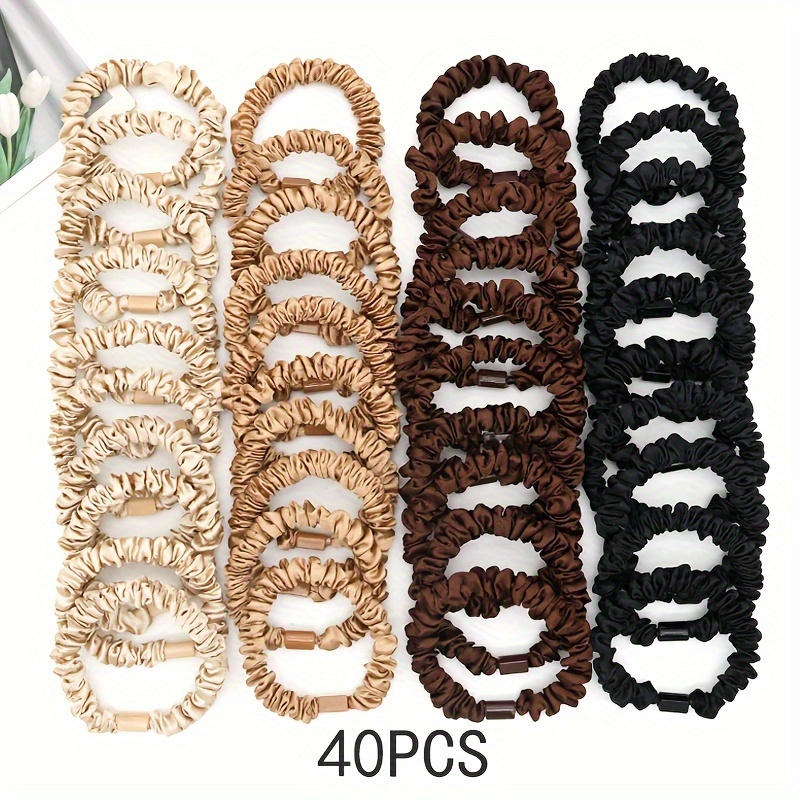 

40 Pcs Scrunchies Ponytail For And Curly