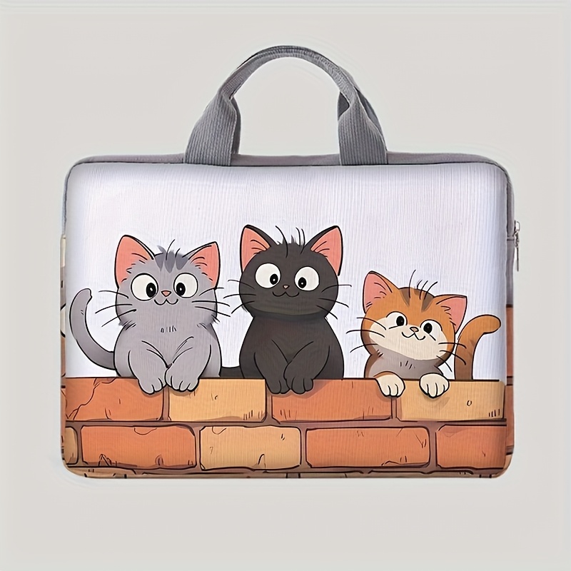 TEMU Kitten Pattern Laptop Laptop Inner Protective Case, Laptop Tablet Storage Bag, Multifunctional Tablet Case, Safety Zipper Laptop Bag
