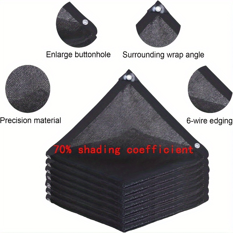 Black Plastic Shade Cloth Grommets 70% Uv Protected Sun - Temu