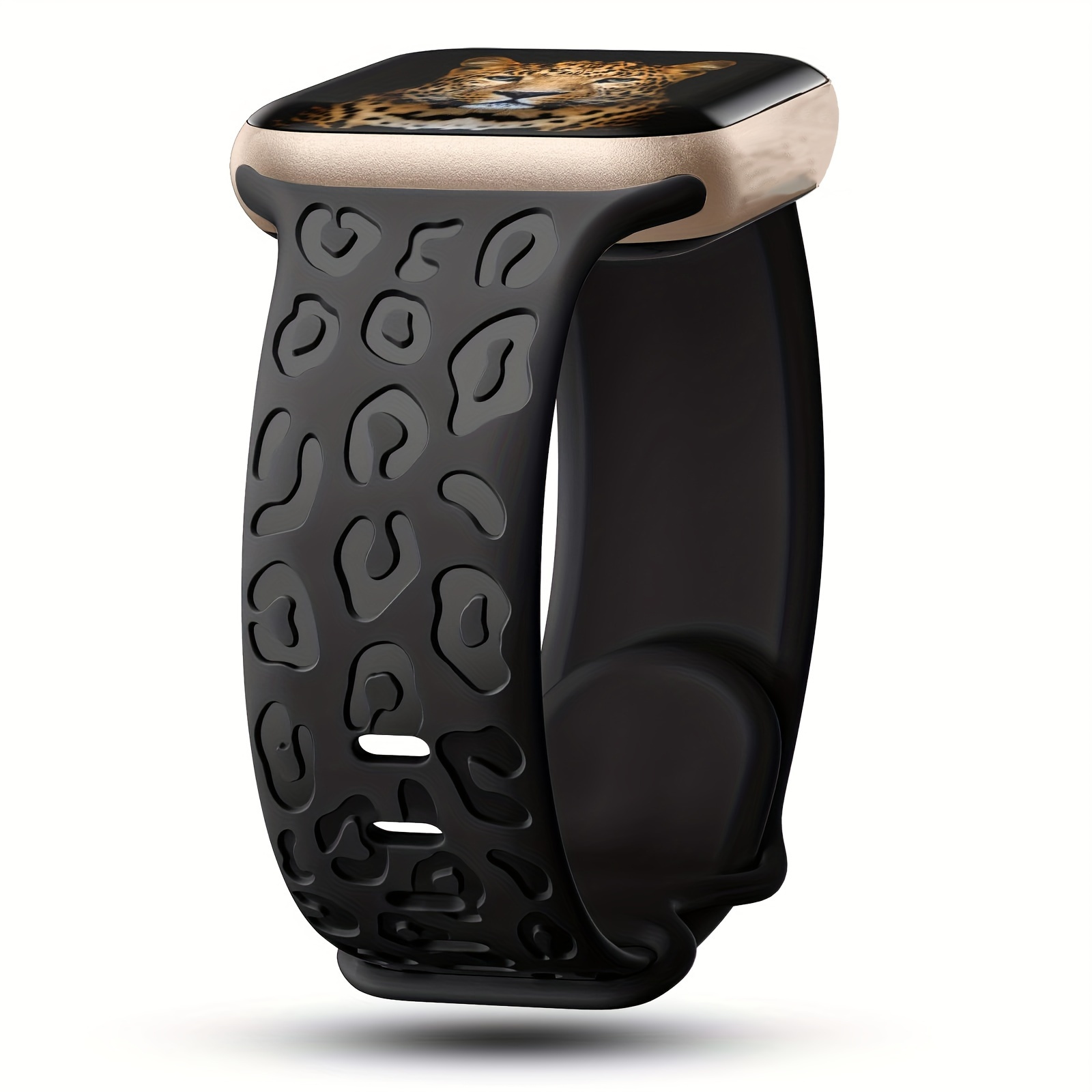 engraved strap watch band leopard silicone bracelet Temu