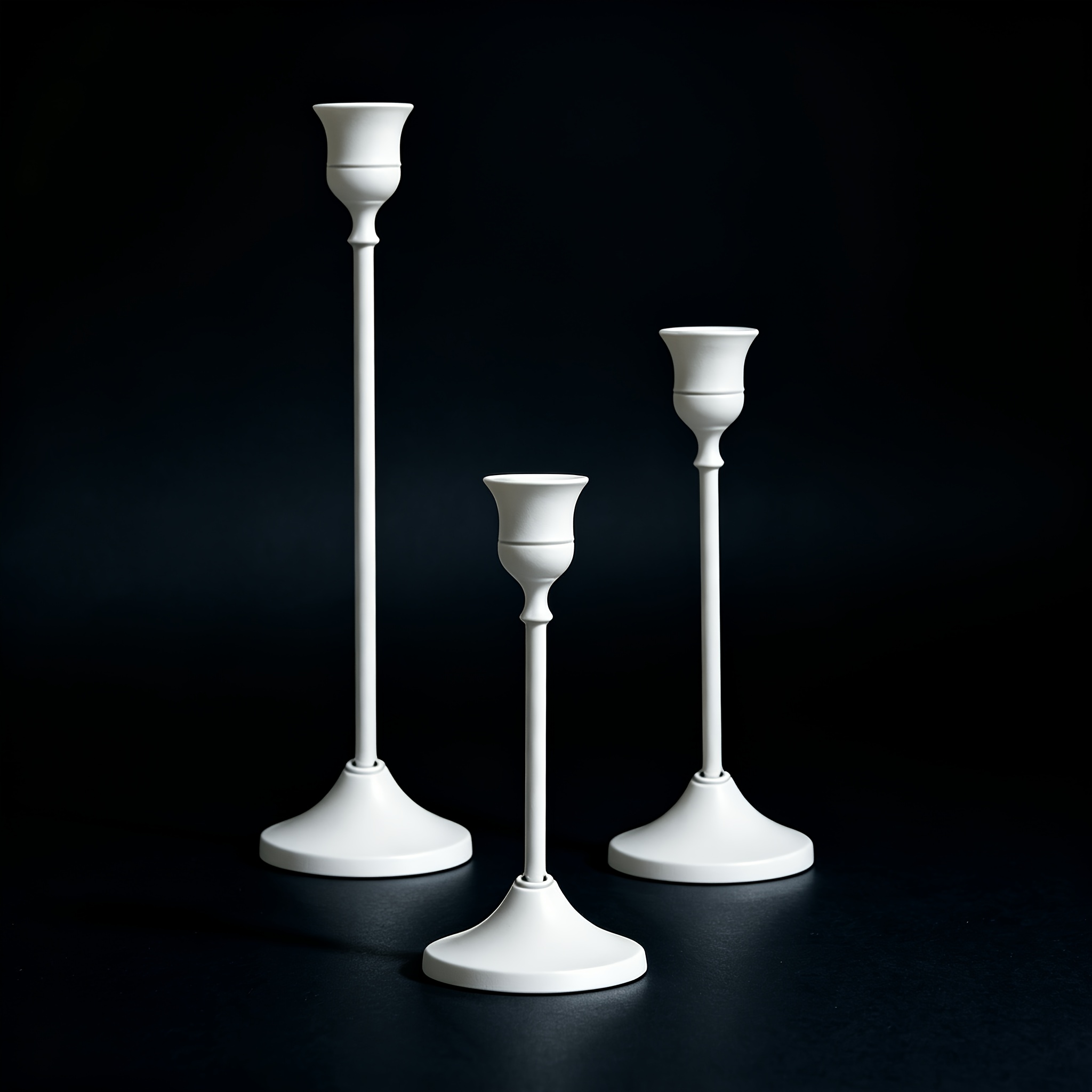 TEMU 1 Set Of 3pcs White Conical Candle Holders, Christmas Candle Holders, Table Decoration, Weddings And Parties, Fireplace Centerpiece
