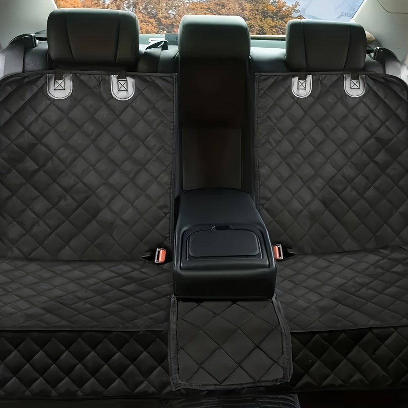 Dog Car Seat Cover, Rear Seat Protector; Pet Car Seat Protector Bench, Heavy-Duty Seat Cover Fits Most Cars, Trucks, and SUVs' Center Armrests