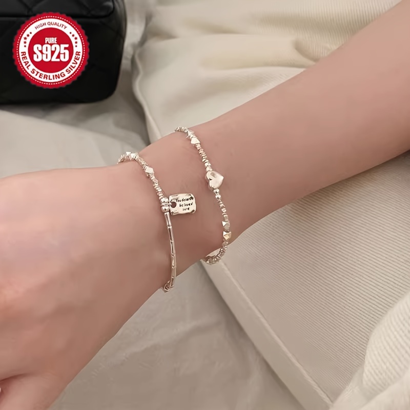 

Luxurious Glittering 925 Sterling Silvery Women's Hand Jewelry Bracelet - Sparkling Silvery Color, Elegant , Perfect Gift For Her