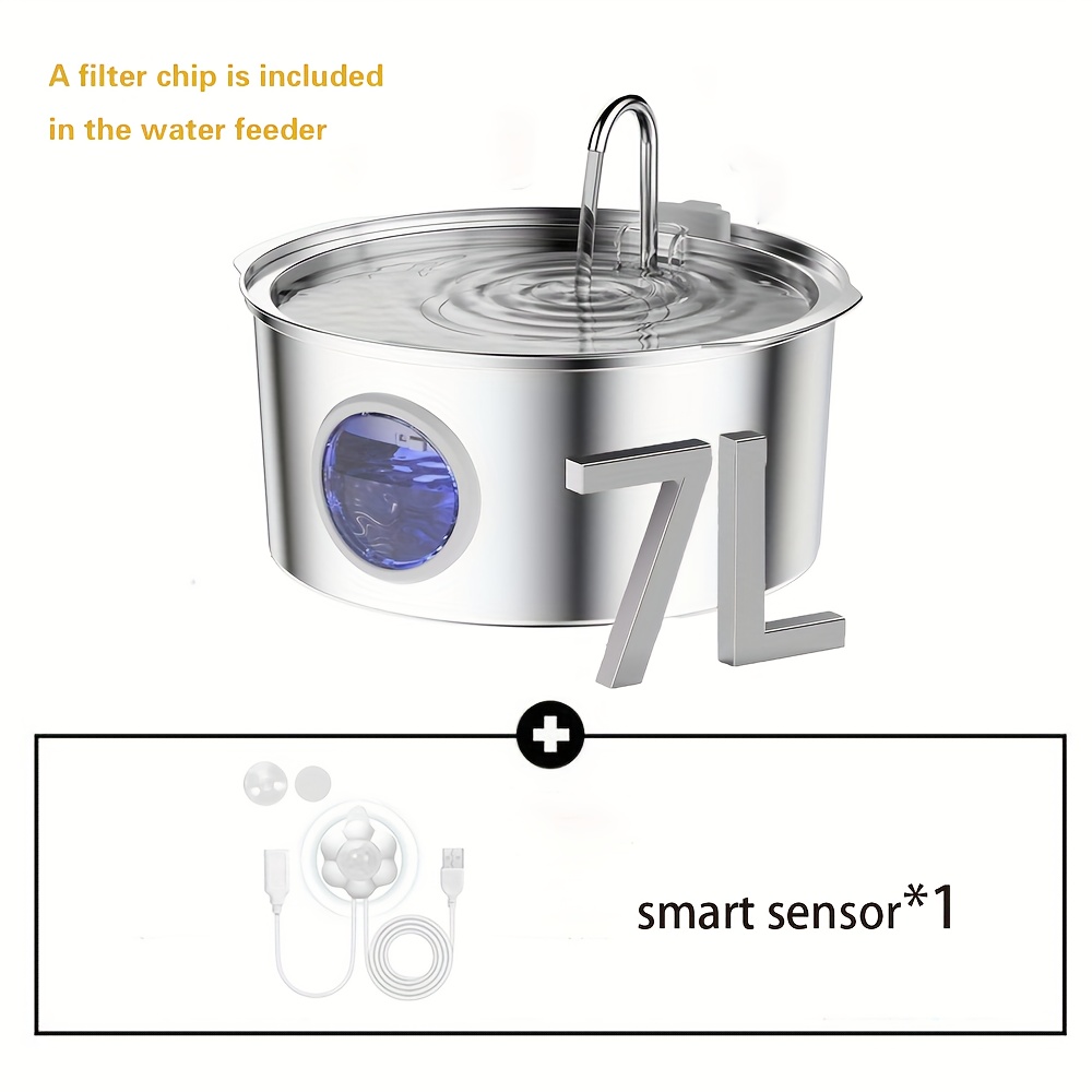 Ultimate 1.85gal Large Capacity Smart 304 Stainless Steel Dog Water Fountain - Automatic Pet Water Dispenser with Window, USB-Powered, No 5V 1A Plug, Replace Filter Chip & Clean Pump Monthly, Durable & Easy-Clean Design for Dogs & Cats, Dog Water Fountain, Cat Water Fountain, Modern Pet Accessory, Easyclean Material, Without Battery, Water Bowl for Dogs, Cat Fountain, Dog Water Dispenser, Cat Fountain Water 14 Ultimate 1.85gal Large Capacity Smart 304 Stainless Steel Dog Water Fountain - Automatic Pet Water Dispenser with Window, USB-Powered, No 5V 1A Plug, Replace Filter Chip & Clean Pump Monthly, Durable & Easy-Clean Design for Dogs & Cats, Dog Water Fountain, Cat Water Fountain, Modern Pet Accessory, Easyclean Material, Without Battery, Water Bowl for Dogs, Cat Fountain, Dog Water Dispenser, Cat Fountain Water - Image 14