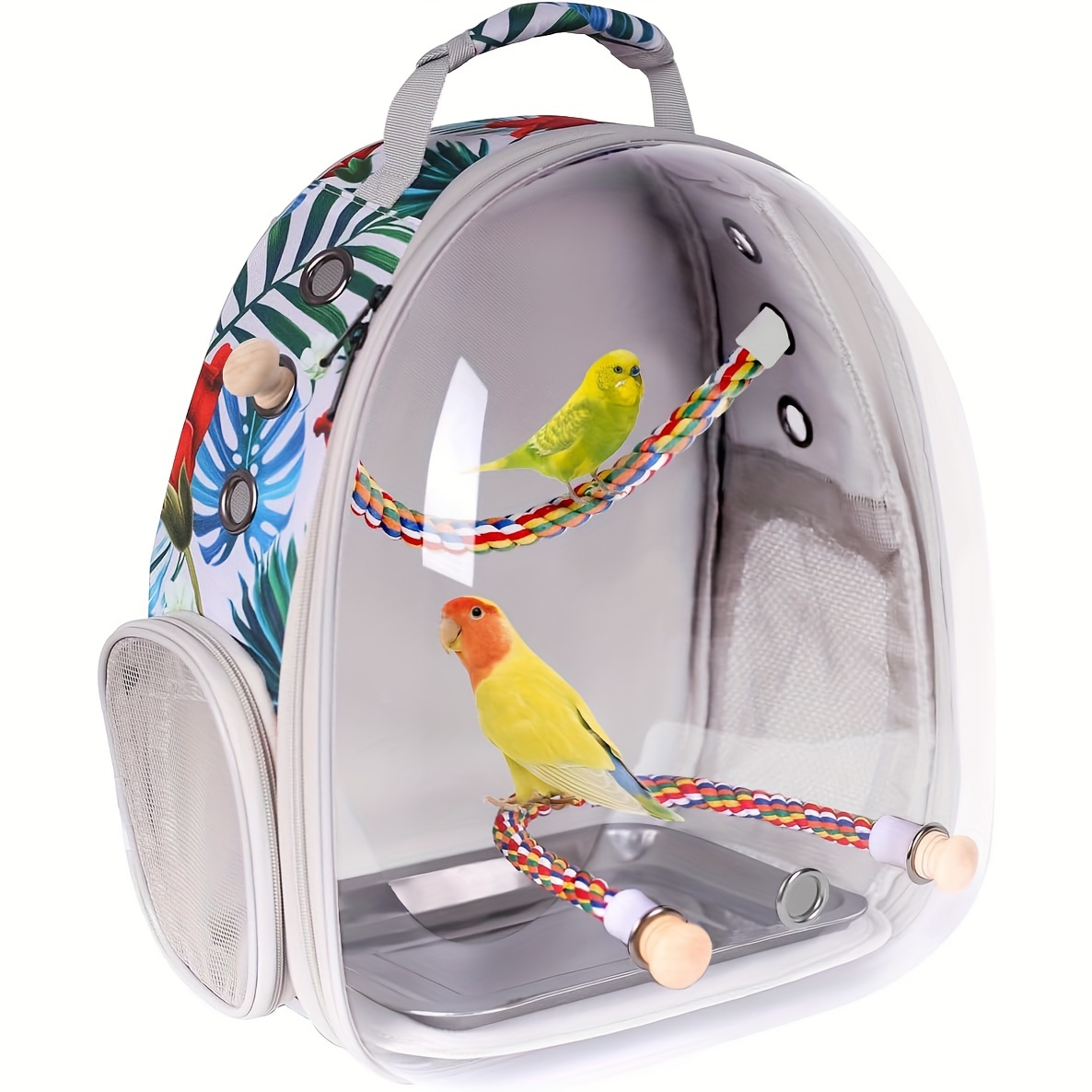 Halinfer Small Bird Carrier, Clear Bird Travel Carrier For Parakeet Parrot 1001170