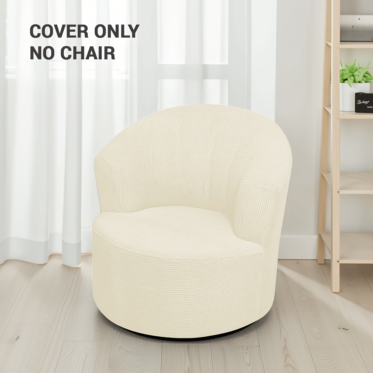 TEMU Single Sofa Cover Rotating Chair Elastic Soft Round Club Armchair Couch Slipcover, Modern Bucket Seat Furniture Protector