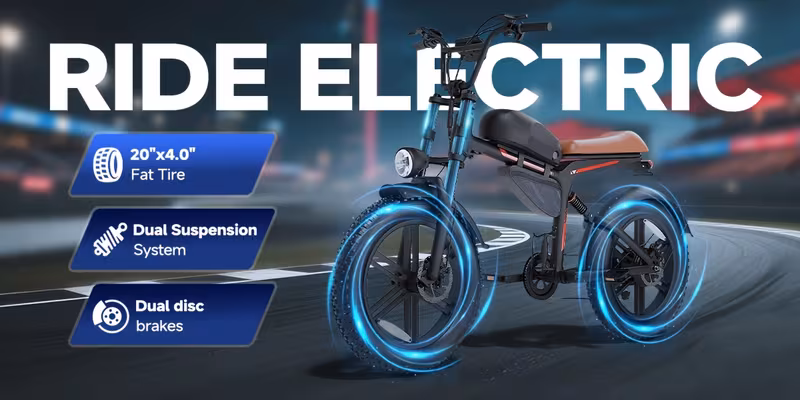 retro motorcycle style electric bike for 20 x4 0 tire 48v 18ah battery for 60 long range ideal for city commuting trail riding and leisure Product details 0