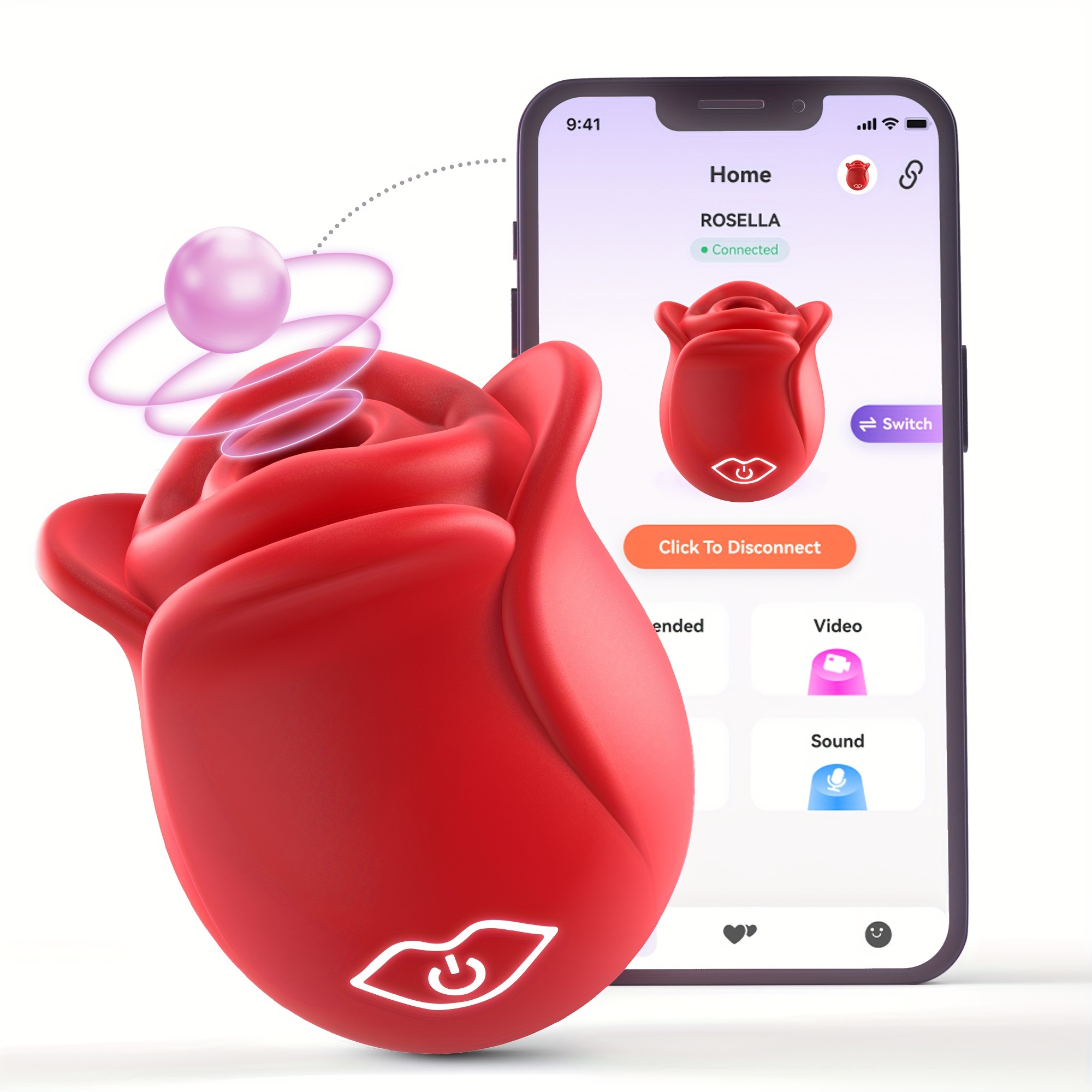 1pc app control rose toy women g spot rose sucking