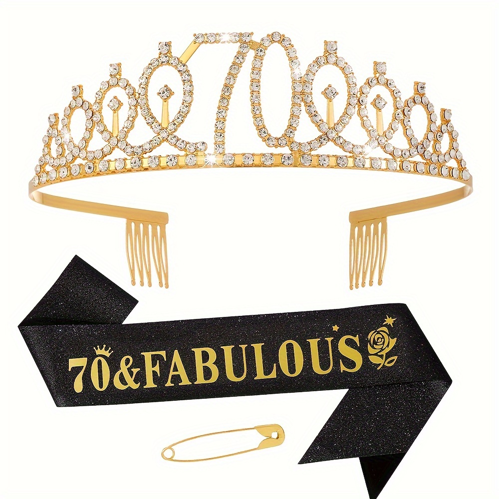 60th 70th anniversary birthday exquisite set gift golden Temu